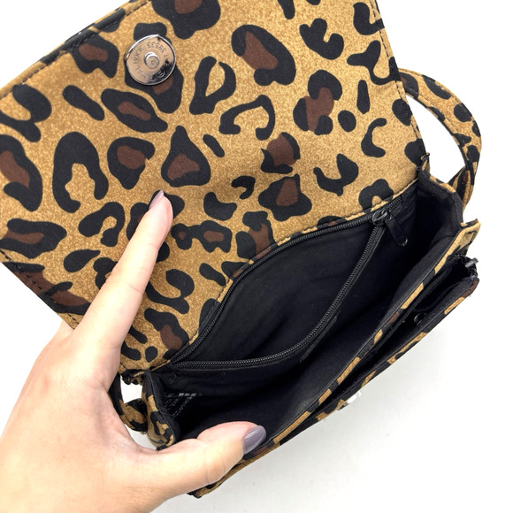Evan Picone Leopard Print Organizer Small Crossbody Purse 7.5x5" - Picture 10 of 16